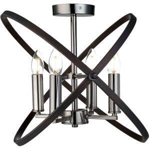 LED Kronleuchter, zinnfarben, verstellbar, H 33 cm,  HOOPLA