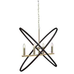 RGB LED Pendelleuchte, bronze, Stahlringe verstellbar, HOOPLA