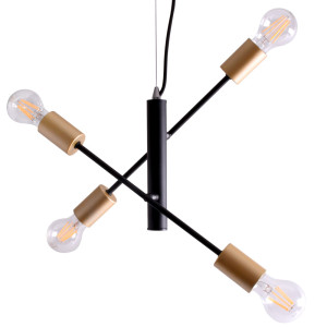 Pendellampe, gold schwarz, Höhe 120 cm, verstellbar,  MARIE