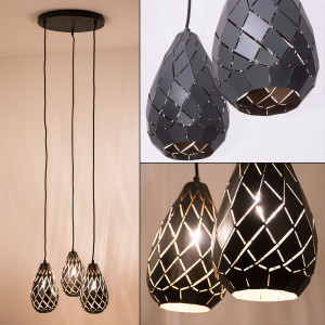 Pendelleuchte, Anthrazit, H 150 cm, ONYX