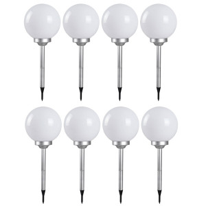 8er Set LED Solar Steckleuchten, Kugelform, 30 cm, SOLAR