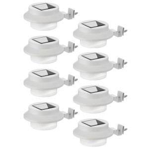 8er Set LED Solarbeleuchtung, Dachrinnenlampen, weiß