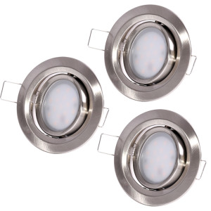 3er Set LED Einbauspots, Alu, rund, 8,4 cm, COIN SLIM