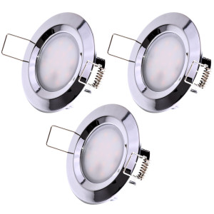 3x LED Einbaustrahler, rund, Aluminium, 7,8 cm, dimmbar, Coin Slim
