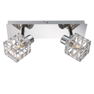 LED Deckenlampe, Aluminiumgeflecht Spots beweglich, L 28 cm