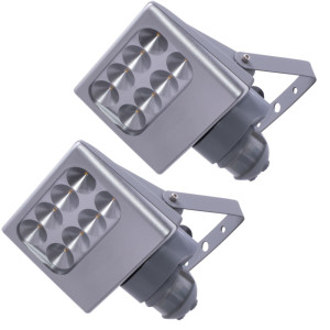 2er Set LED Wandlampen, Aluminium, Bewegungsmelder, H 22,2 cm