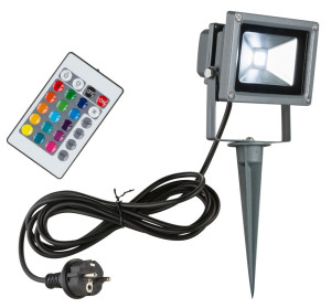 RGB LED Erdspieß, Steckleuchte, Fernbedienung, Farbwechsler