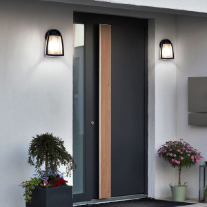 2er Set LED Wandleuchte, ALU Glas, schwarz, KELSEY