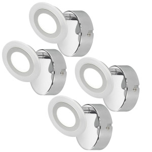 4er Set RGB LED Wandleuchten mit schwenkbarem Spot GEMMA