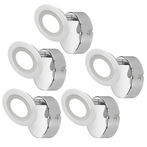5er Set RGB LED Wandleuchten mit schwenkbarem Spot GEMMA