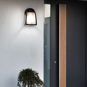 LED Wandleuchte, ALU Glas, schwarz, KELSEY