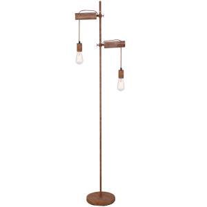 Stehlampe Holz, rostfarben, höhenverstellbar, H 168cm, JAKOB