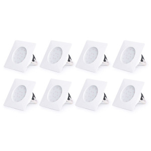 8er Set LED Decken-Einbaustrahler, weiß, 10,2 cm, TINUS
