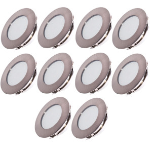 10er Set LED Deckenlampen, Einbauspots, 10,2 cm TINUS
