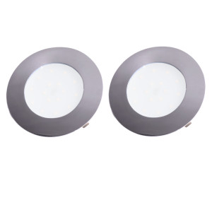 2er Set LED Einbauleuchten, Chrom, 10,2 cm, TINUS