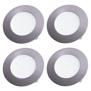 4er Set LED Einbauleuchten, Chrom, 10,2 cm, TINUS