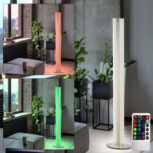 RGB LED Stehleuchte, Kristalle, DIMMER, H 121 cm,