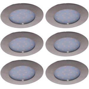 6er Set LED Einbaustrahler, dimmbar, 10,2 cm TINUS