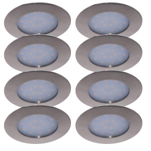 8er Set LED Einbaustrahler, dimmbar, 10,2 cm TINUS