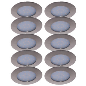 10er Set LED Einbaustrahler, dimmbar, 10,2 cm TINUS