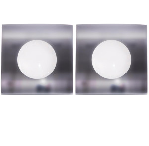 2er Set LED Decken-Einbauleuchten, dimmbar, eckig, L 8,2 cm