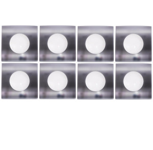 8er Set LED Decken-Einbauleuchten, dimmbar, eckig, L 8,2 cm