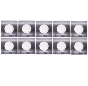 10er Set LED Decken-Einbauleuchten, dimmbar, eckig, L 8,2 cm