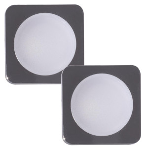 2er Set LED Einbaustrahler, eckig, chrom, L 8,4 cm, TINUS