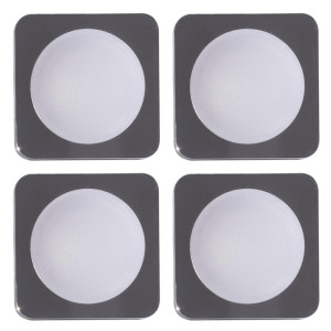 4er Set LED Einbaustrahler, eckig, chrom, L 8,4 cm, TINUS