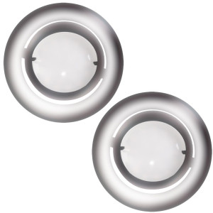 2er Set LED Einbauleuchten, Chrom, dimmbar, 8,2 cm