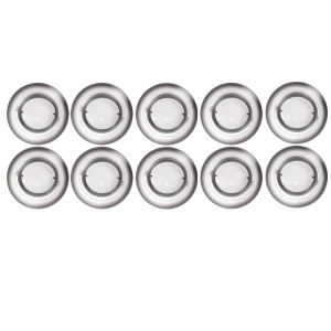 10er Set LED Einbauleuchte, Chrom, dimmbar, 8,2 cm