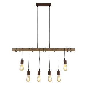 Design Pendel- Hängelampe, Holzbalken, H 150 cm