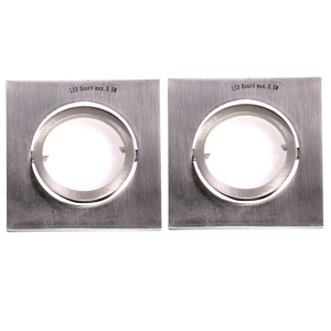 2er Set LED Einbauleuchte, eckig, Alu, Dimmer, 8,3 cm