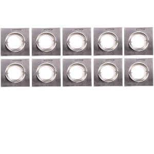 10er Set LED Einbauleuchte, eckig, Aluminium, dimmbar