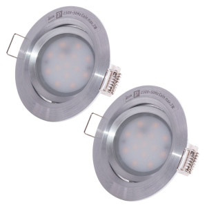 2er Set LED Einbauspots, Alu, beweglich, 8,4 cm, COIN SLIM