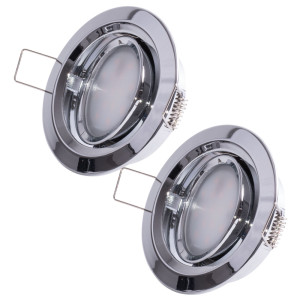 2er Set LED Einbaustrahler, Alu, schwenkbar, 8,4 cm COIN SLIM