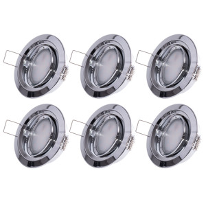 6er Set LED Einbaustrahler, Alu, schwenkbar, 8,4 cm COIN SLIM
