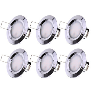 6x LED Einbaustrahler, rund, Aluminium, 7,8 cm, dimmbar, Coin Slim
