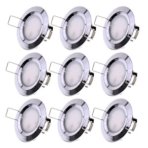 9x LED Einbaustrahler, rund, Aluminium, 7,8 cm, dimmbar, Coin Slim