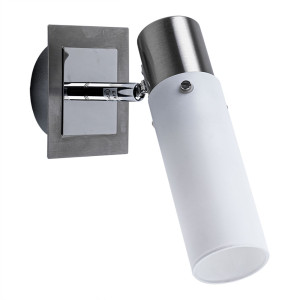 Wandleuchte, silber, Glas Spot, verstellbar, H 12,5 cm