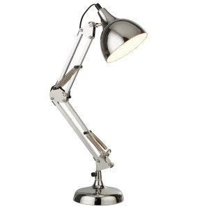 Tischleuchte, Gelenke verstellbar, Chrom, Höhe 52 cm
