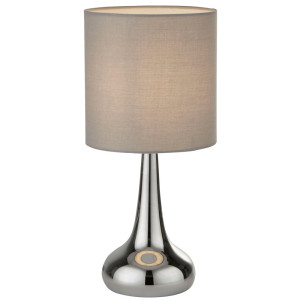 Tischlampe mit Touchdimmer, hell grau-silber, H 34 cm