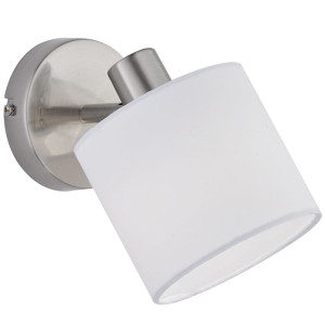 Wandleuchte, silber-weiß, Spot verstellbar, H 19 cm, TOMMY