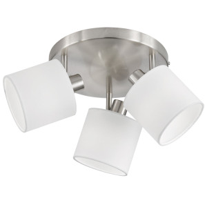 Deckenleuchte, silber weiß, Spots verstellbar, 25 cm, TOMMY