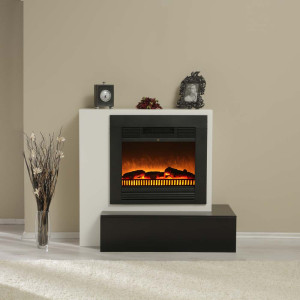 Elektro Standkamin - Design, Holzfaserplatte, Flamm- Gluteffekt