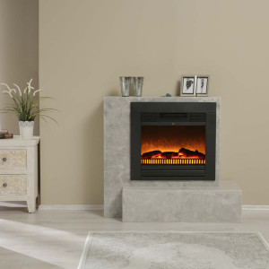 Elektro Standkamin - Design, Betonstruktur, Flammen-Effekt