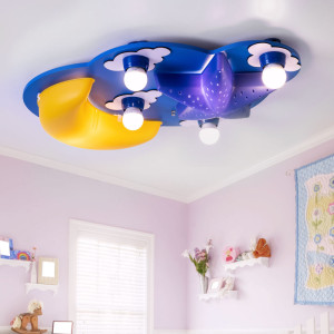 Deckenlampe, Mond, Stern, Wolken, L 63 cm,  DUNNA