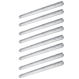 8er Set LED Wannenleuchte, 1800 Lumen, neutralweiß, L 120 cm