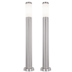2er Set LED Stehleuchten, Edelstahl, opal, H 80 cm, BOSTON
