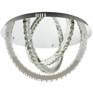 LED Kristall Deckenleuchte, Chrom, dimmbar, 65 cm, JUNA